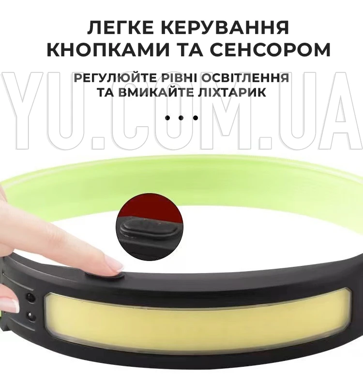 Ліхтар налобний із сенсорним датчиком Bailong BL-T02 із зарядкою від Type-C USB Ліхтар налобний із сенсорним датчиком Bailong BL-T02 із зарядкою від Type-C USB